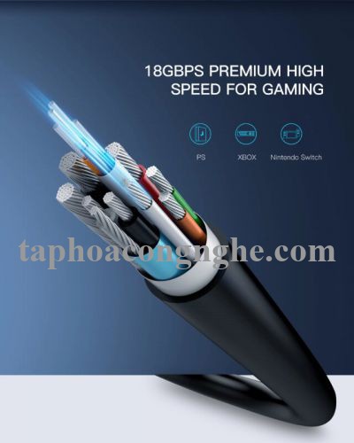 Ugreen 50716 5M màu Đen Cáp tín hiệu HDMI chuẩn 2.0 sợi quang cao cấp HD132 30050716